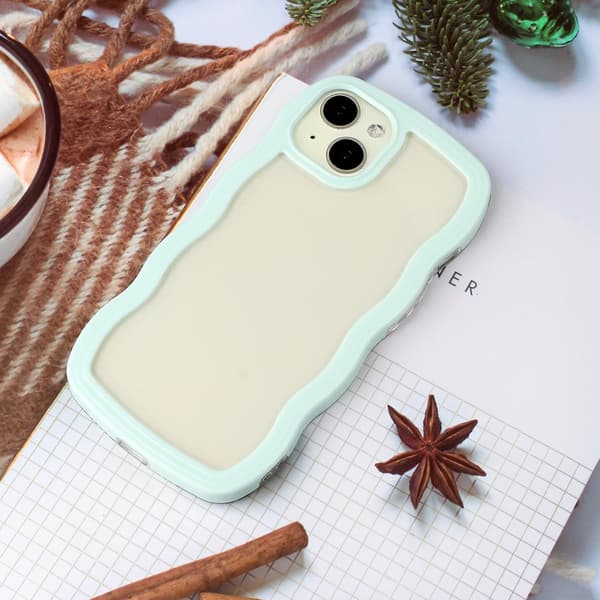 Wave TPU Clear PC- case för iPhone 15 Green