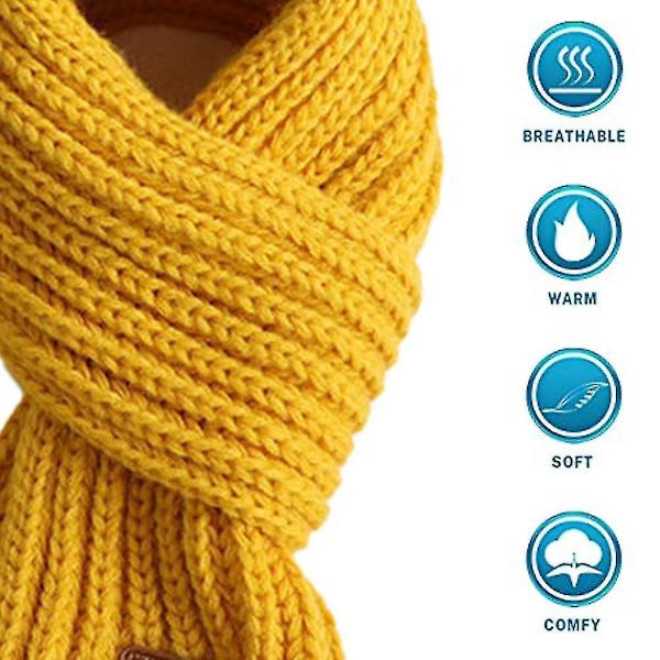 Småbarn Barn Halsduk Pojkar Flickor Vinterstickade Varma Halsdukar Hals Warmer_mi yellow