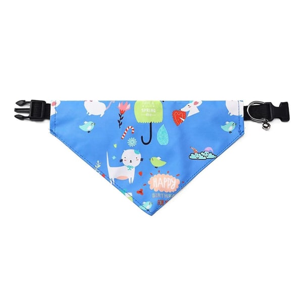 Sommaren Husdjur Halsduk Tecknad Utskrift Katt Utomhus Burp-tyg Pet Bandana Blue M