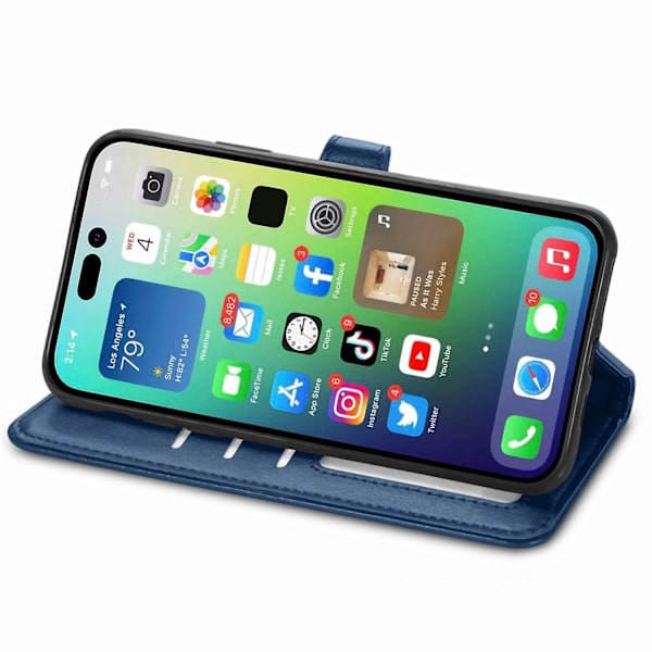 Enfärgat case med spänne för iPhone 15 Blue