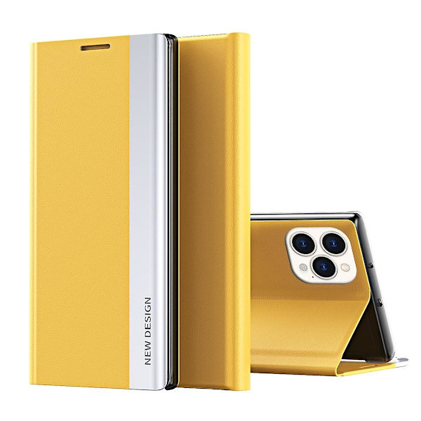 Elektropläterat case på sidan för iPhone 15 Pro Yellow none