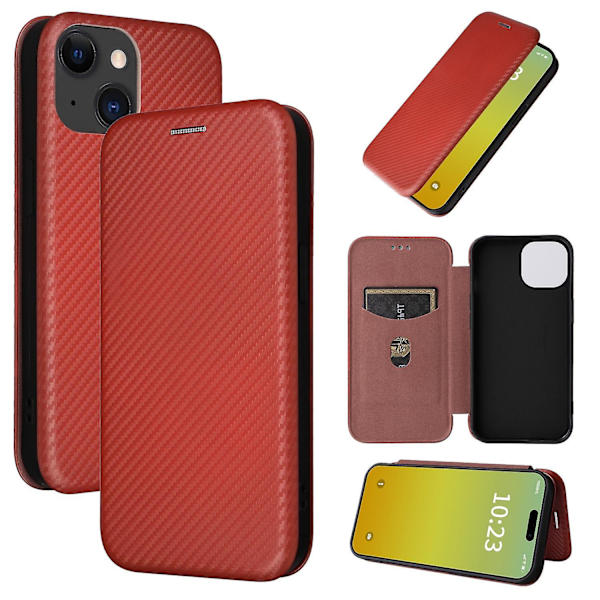 Phone case till iPhone 15 Plus Brown