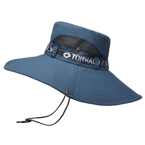Fiskehatt Andas bomull Polyester Stor brättad solhatt för män Sommar bergsklättring Navy