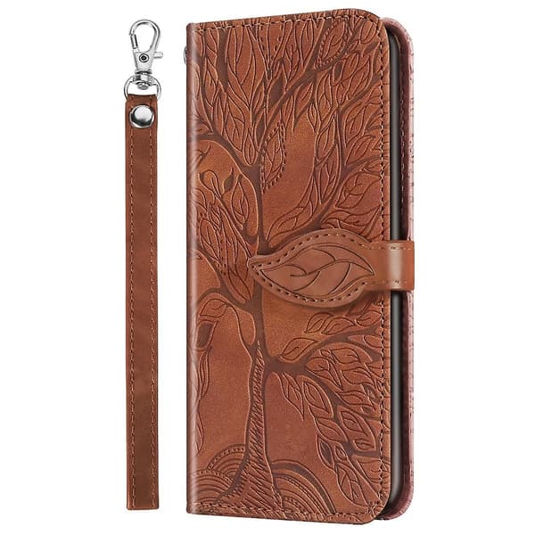 Case med reliefmönster för iPhone 15 Plus Brown