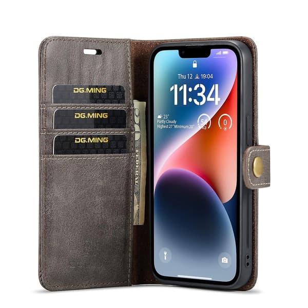 Crazy Horse Case för iPhone 15 Grey