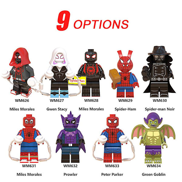 9st Marvel Superhero Series Byggklossar Leksaker Montering Actionfigurer Barn Fans Samlarobjekt Minifigurer Presenter null none