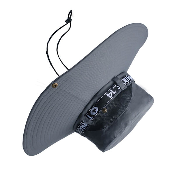 Fiskehatt Andas bomull Polyester Stor brättad solhatt för män Sommar bergsklättring Dark Grey