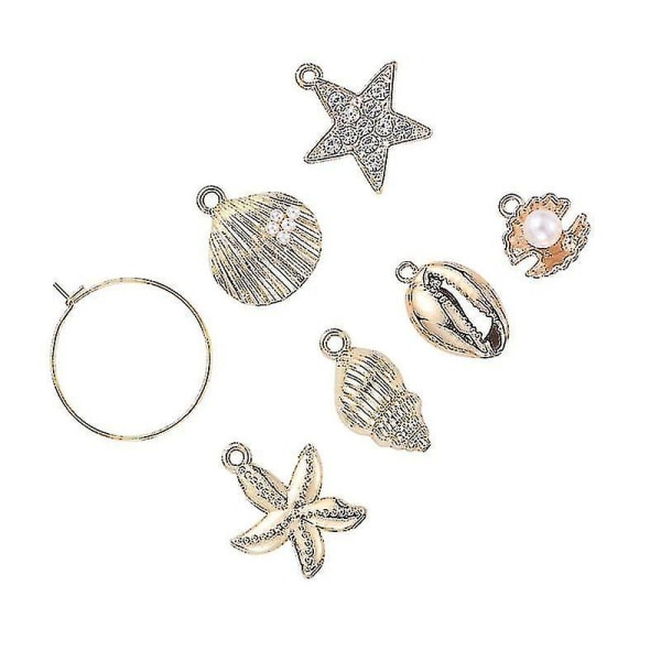 24st diverse örhängen havsstil dekorationer ögla örhängen prydnadsföremål DIY öron smycken tillbehör