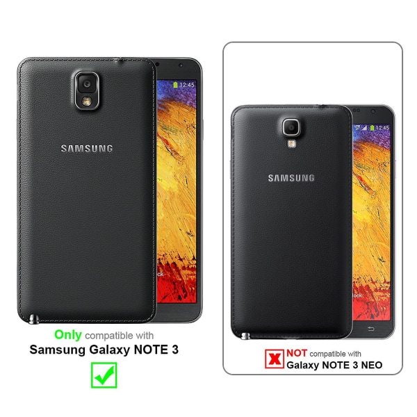 Samsung Galaxy NOTE 3 Cover Case Case - med 2 visningsfönster COMET BLACK Galaxy NOTE 3