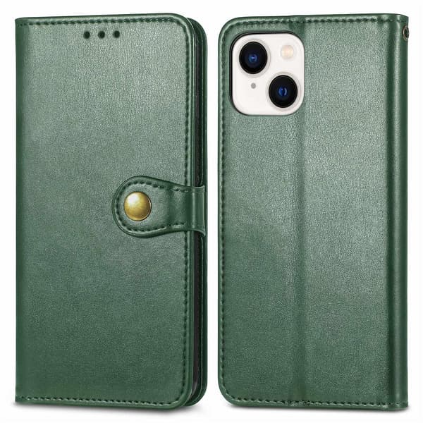 Enfärgat case med spänne för iPhone 15 Green