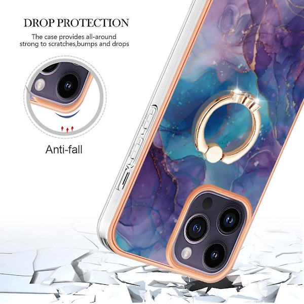 Marble IMD TPU- case för iPhone 15 Pro Purple