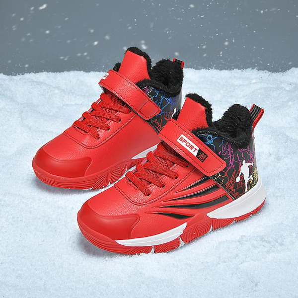 Barnsneakers Andas löparskor Mode Sportskor Vinter bomullsskor 955 Red 31