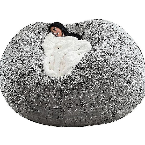 Lazy Sofa Bean Bag Bean Bag Cover Stol Kudde Light Grey 150*75CM