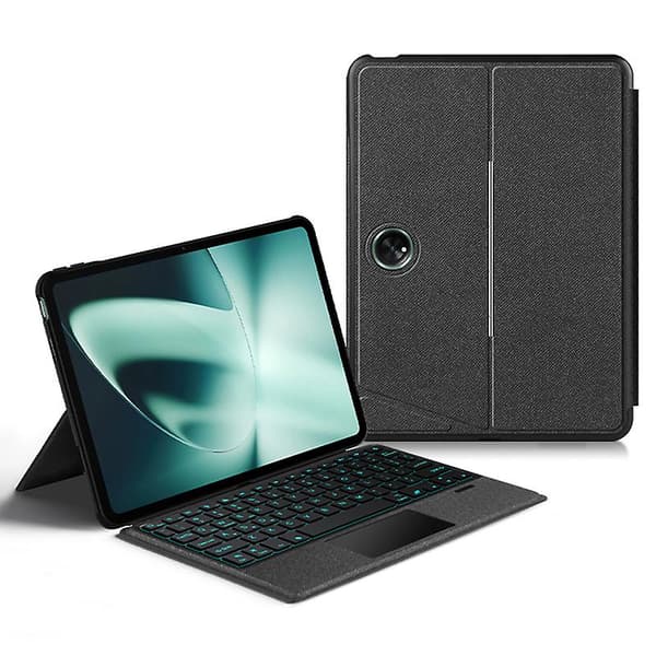 Avtagbart Bluetooth tangentbord för Oneplus Pad anti-scratch Tablet Case med pekplatta Black