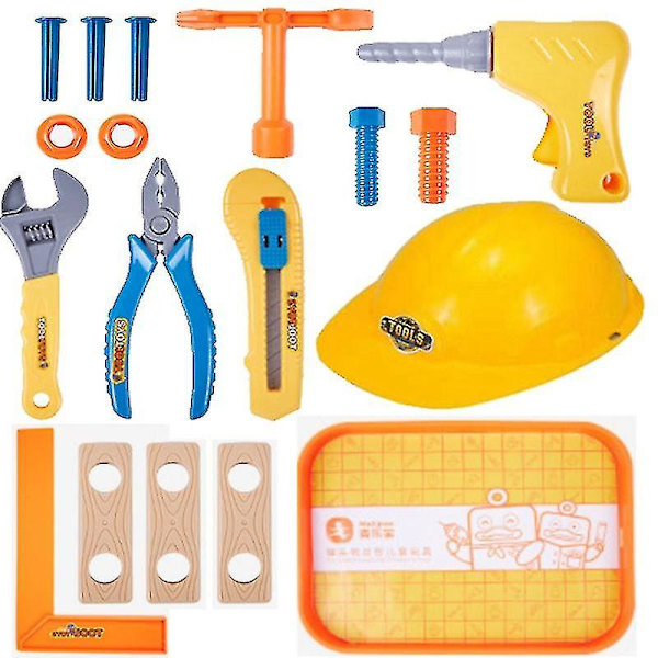 2022 Byggarbetare Kostym Kit För Barn Rollspel Leksak Set Karriär Kostymer Tung Arbetare Cosplay 13pcs One Size