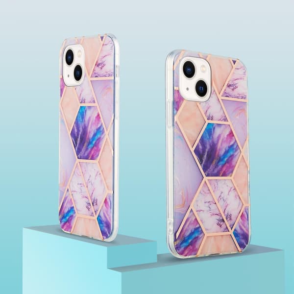 Marmor TPU- case för iPhone 15 Plus Light purple