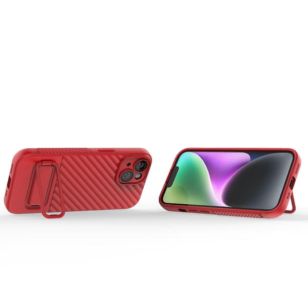 Wavy Texture TPU- case för iPhone 15 Red