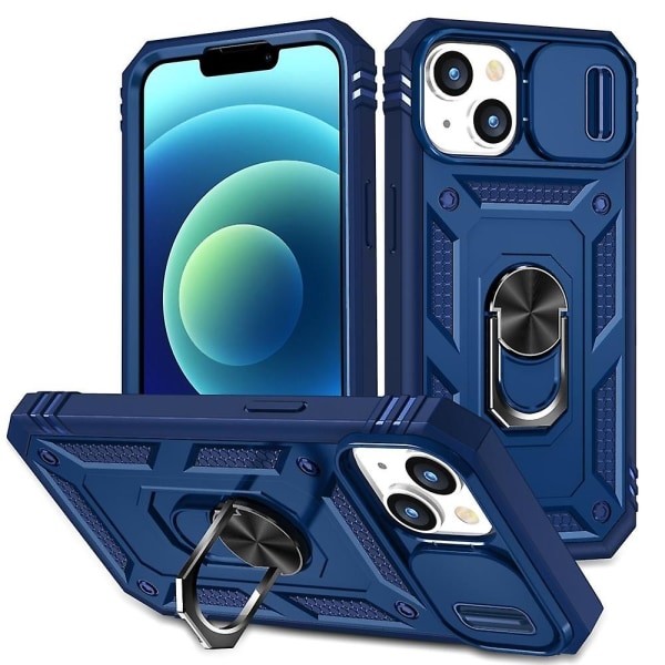 Sliding Camshield phone case för iPhone 15 Plus Blue
