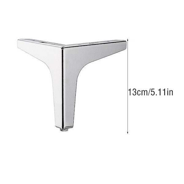 4st för möbelfötter Sofffotkomponenter som stödjer tebord Silver 13cm
