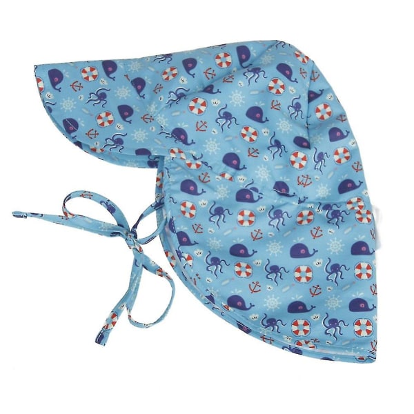 Sommar Solhatt Hals Cover Beach Flap Cap Andas För Barn Pojke Flicka Octopus* L