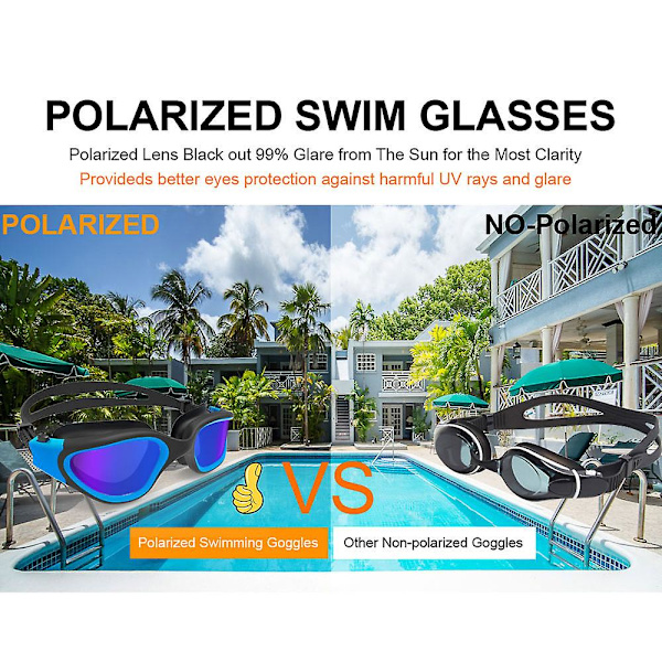 Professionell Vuxen Anti-Imma UV-skyddslins Män Kvinnor Polariserade Simglasögon Vattentät Justerbar Silikon Simglasögon White Silver Lens none