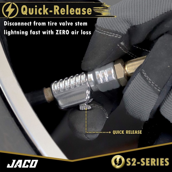 JACO Lightning S2-serien däckluftchuck - 1/4&#34; F-NPT | Open Flow (2-pack)