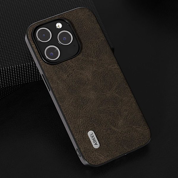 ABEEL Dream Litchi Texture Case för iPhone 15 Khaki