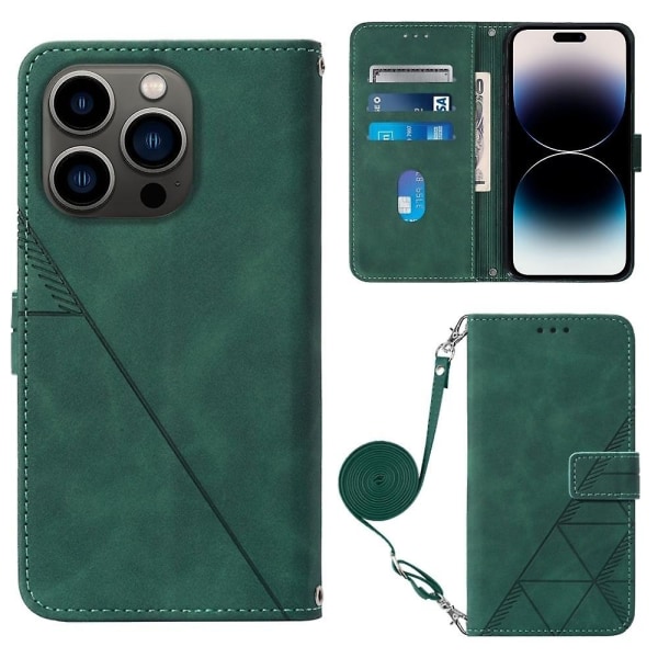PU phone case för iPhone 15 Pro Max Dark green
