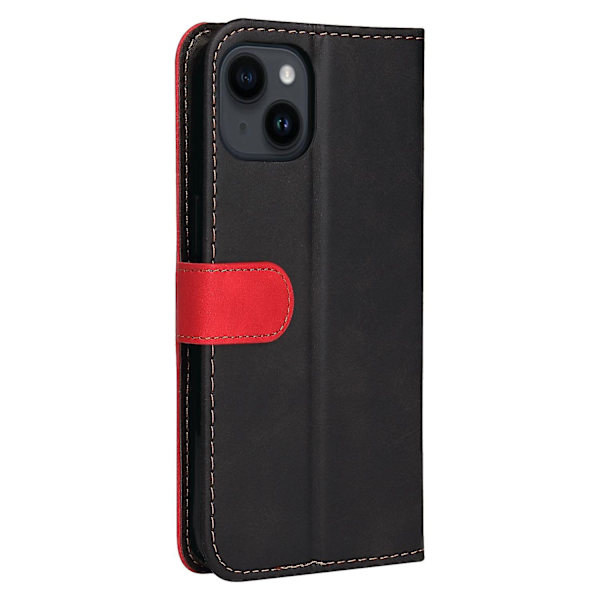 Phone case i läder för iPhone 15 Red