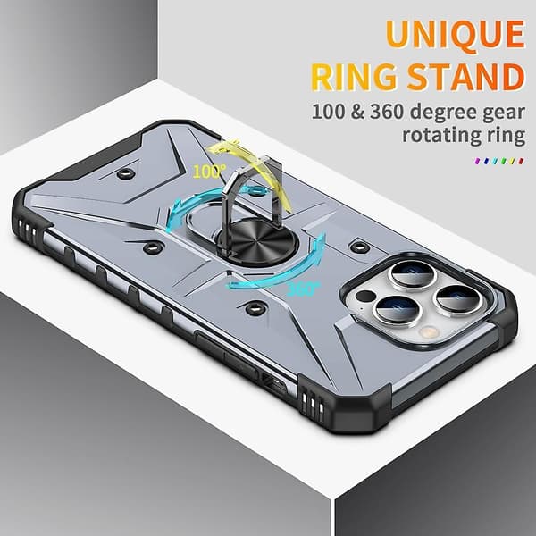 Ringhållare Phone case För iPhone 15 Pro Grey