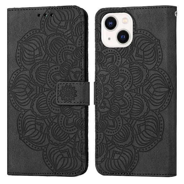 Mandala-präglat case till iPhone 15 Plus Black