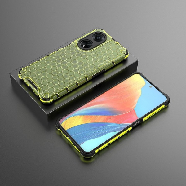 För Oppo A98 5g Anti-dropp phone case Tpu+pc Honeycomb Texture Cover Green