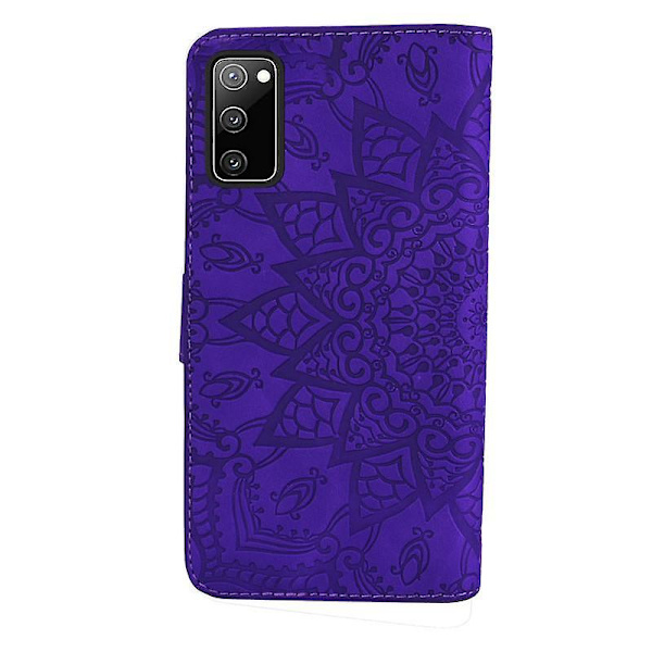 Case för Samsung Galaxy S20 FE Premium PU Läder Flip Cover Mandala Purple