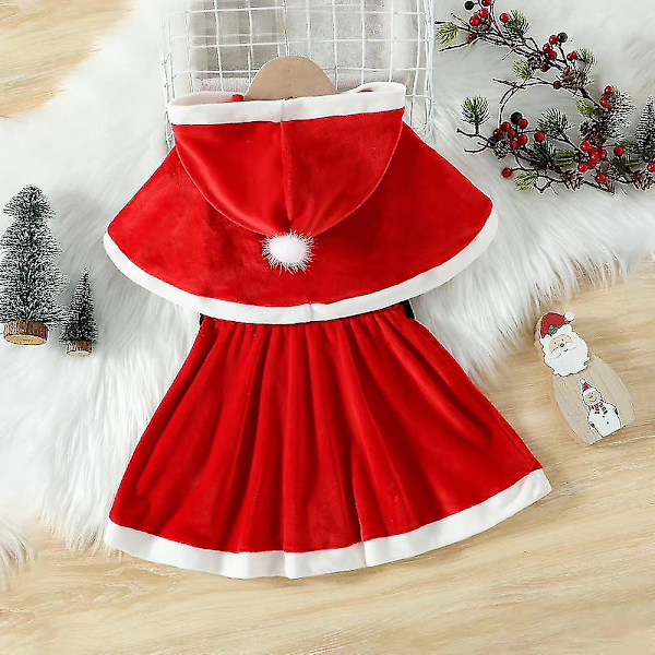 Barn Flickor Jultomten Klänning Kostym Cosplay Party Xmas Fancy Dress Up 4-5Years