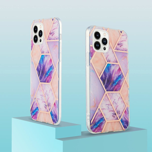 Marble TPU- case för iPhone 15 Pro Light purple