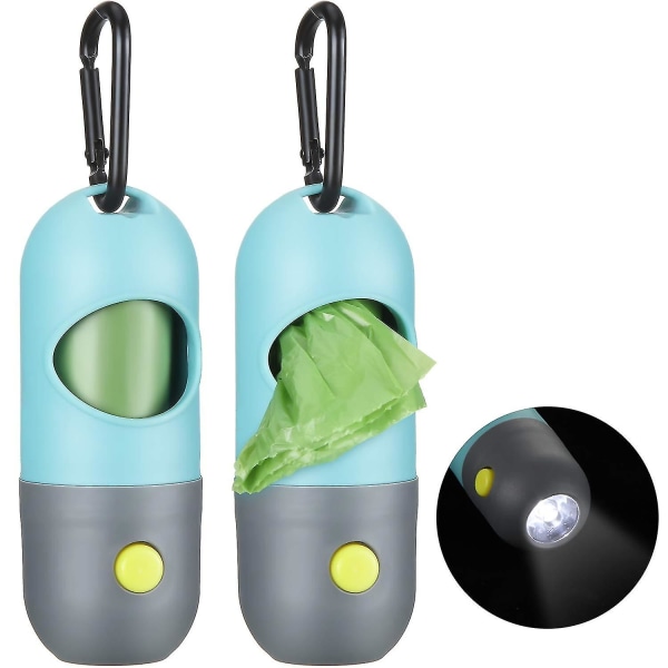 2st Hundbajs avfallspåshållare Dispenser med led ficklampa null none