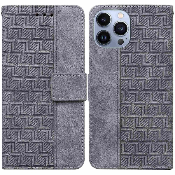 Geometriskt präglat case för iPhone 15 Pro Grey