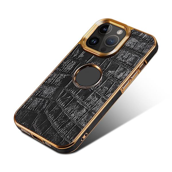 Denior Crocodile Texture PU case för iPhone 15 Black