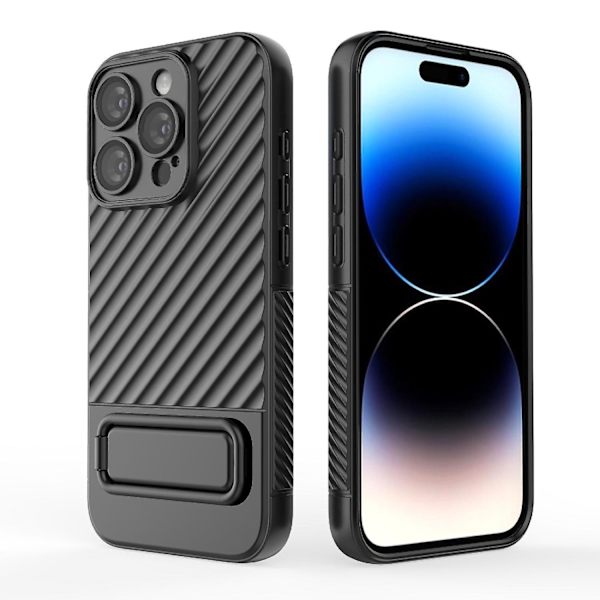 Wavy Texture TPU- case för iPhone 15 Pro Black