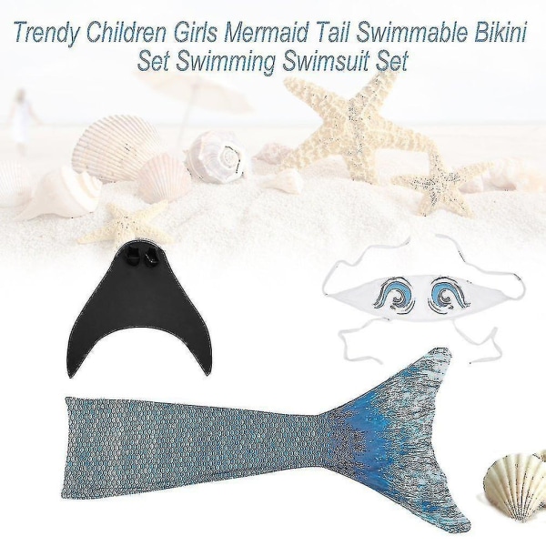 Trendiga barn flickor sjöjungfru svans simbar bikini set simdräkt set