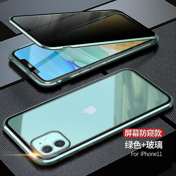 Magnetic Privacy Case Kompatibel Iphone 13 Pro Max/13 Pro/13/12 Pro Max/12, Anti Peeping Green for iPhone 12 Pro Max