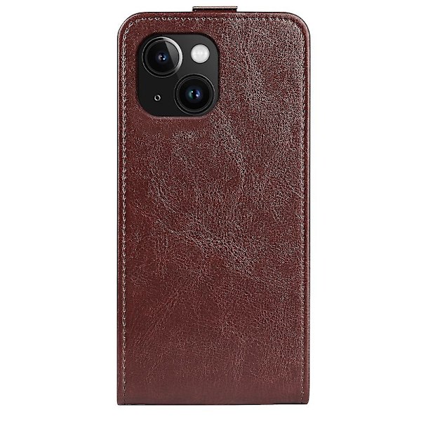 R64 Vertical Flip Case för iPhone 15 Brown
