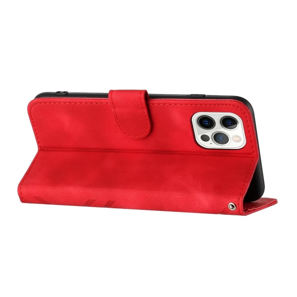 Line Pattern PU case för iPhone 15 Pro Red