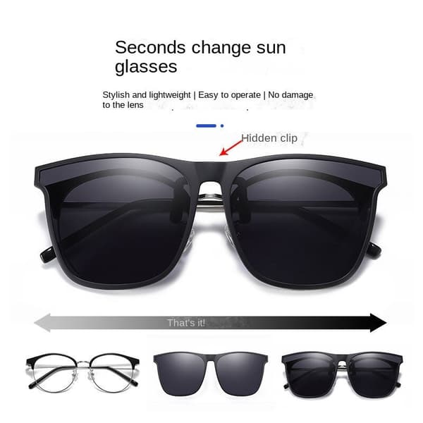 Polariserade Clip-on solglasögon Unisex Anti-Glare Silver
