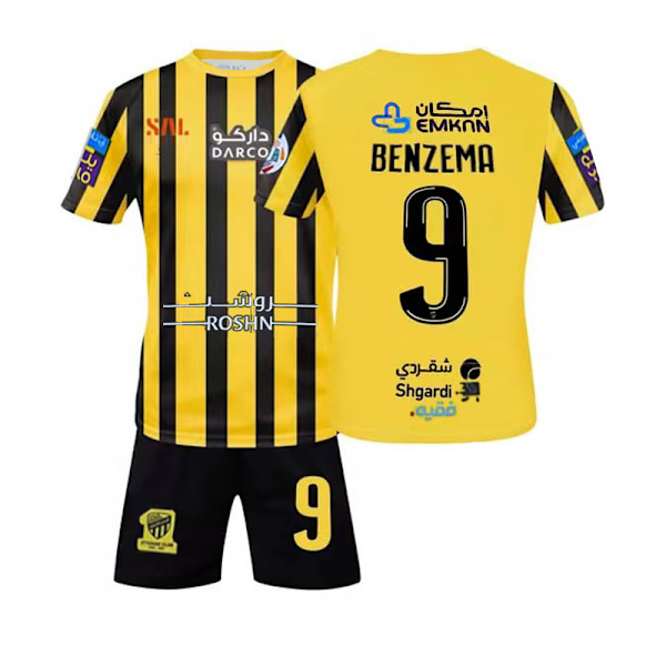 2023 Saudi League Jeddah United tröja nr 9 Benzema set Jeddah hemmafotbollströja Without socks 16