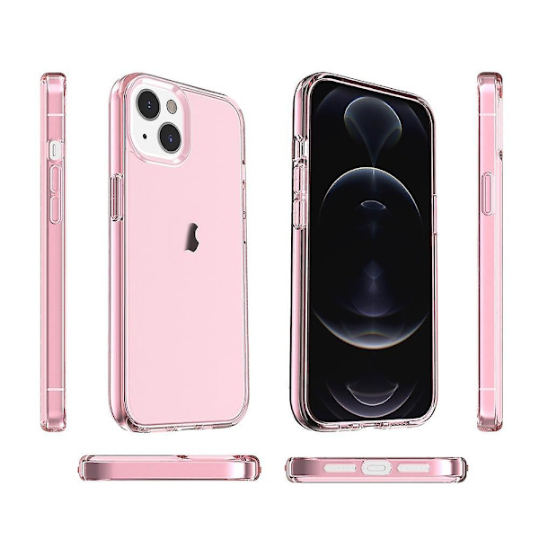 Transparent phone case för iPhone 15 Pink