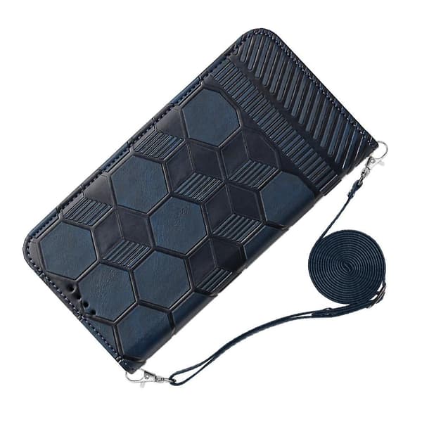 Crossbody PU- phone case för iPhone 15 Plus Dark blue