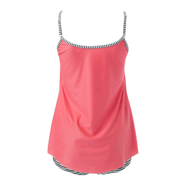 Baddräkt Kvinnor Hög midja Baddräkter Kvinnor Konservativt print Strappy Back Set Tvådelade Baddräkter Baddräkter Baddräkter Red XL