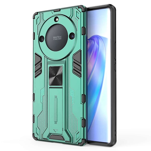 For Honor Magic 5 Lite 5g /x40 5g / X9a 5g Kickstand Phone case Dropsäkert hård PC Mjuk Tpu Hybrid Cover Green