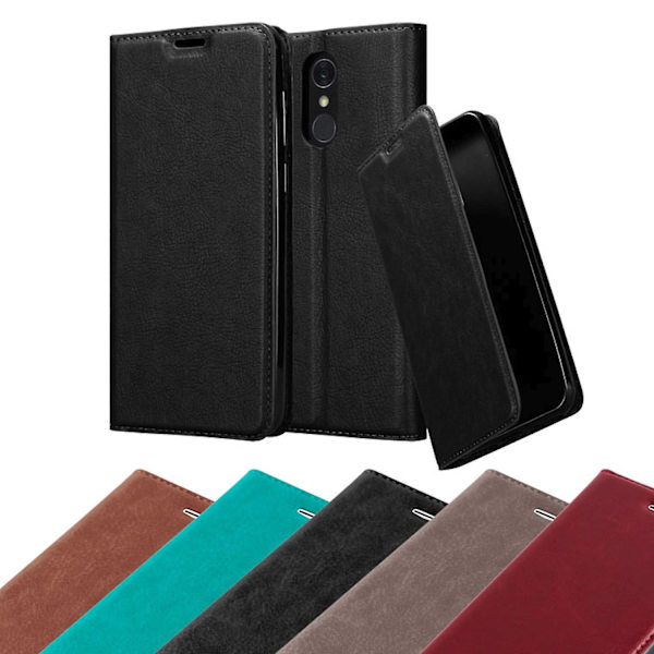 LG Q7 / Q7a / Q7+ Cover Case - med stativfunktion och kortplats COFFEE BROWN Q7 / Q7a / Q7+